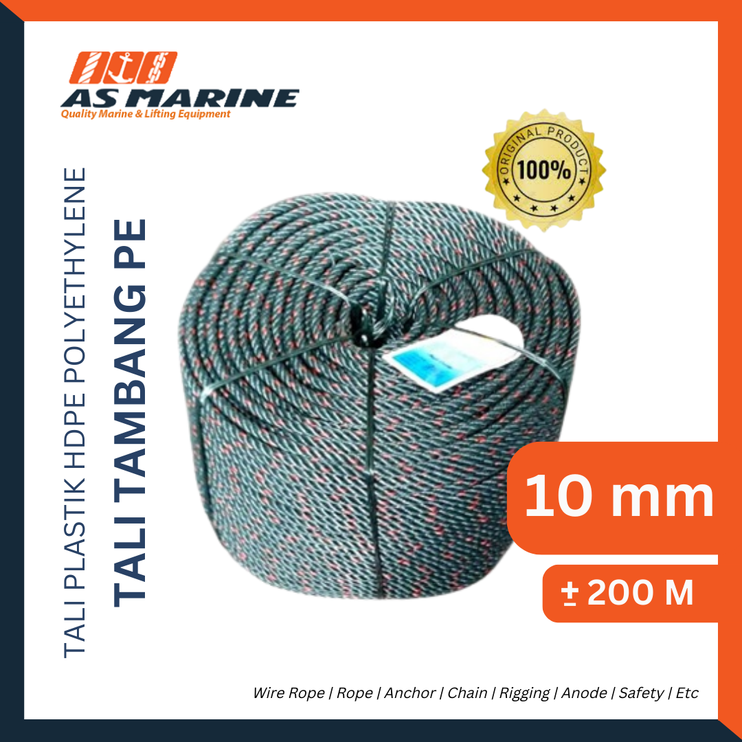 Produk Tali Tambang PE / Tali Plastik HDPE Polyethylene 10 mm